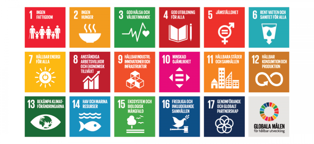 Karta FN:s 17 globala mål 